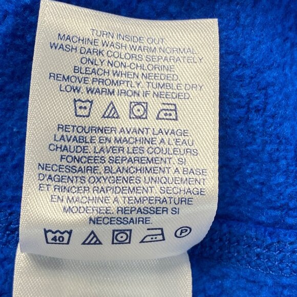 Lands End Mens XL Serious Sweats Blue Half-Zip Pullover Wnter Warm - Picture 8 of 11